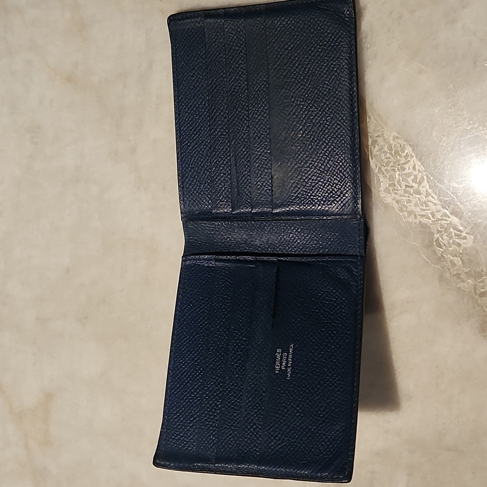 Hermes men's blue wallet